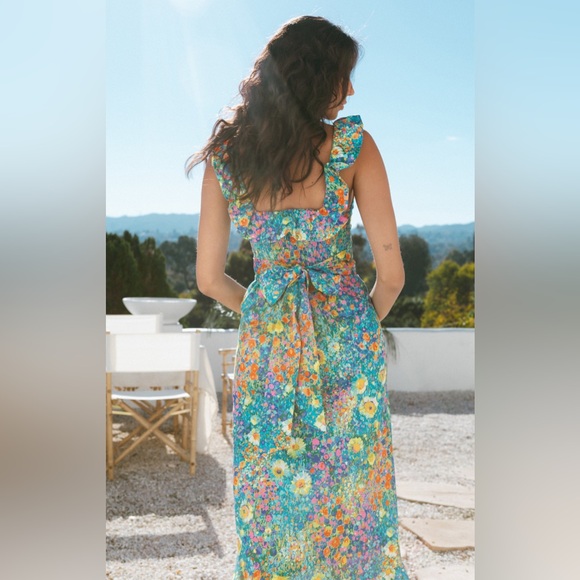 Show Me Your Mumu Alexis Midi Dress in Painterly Petals size XXL - Picture 6 of 6